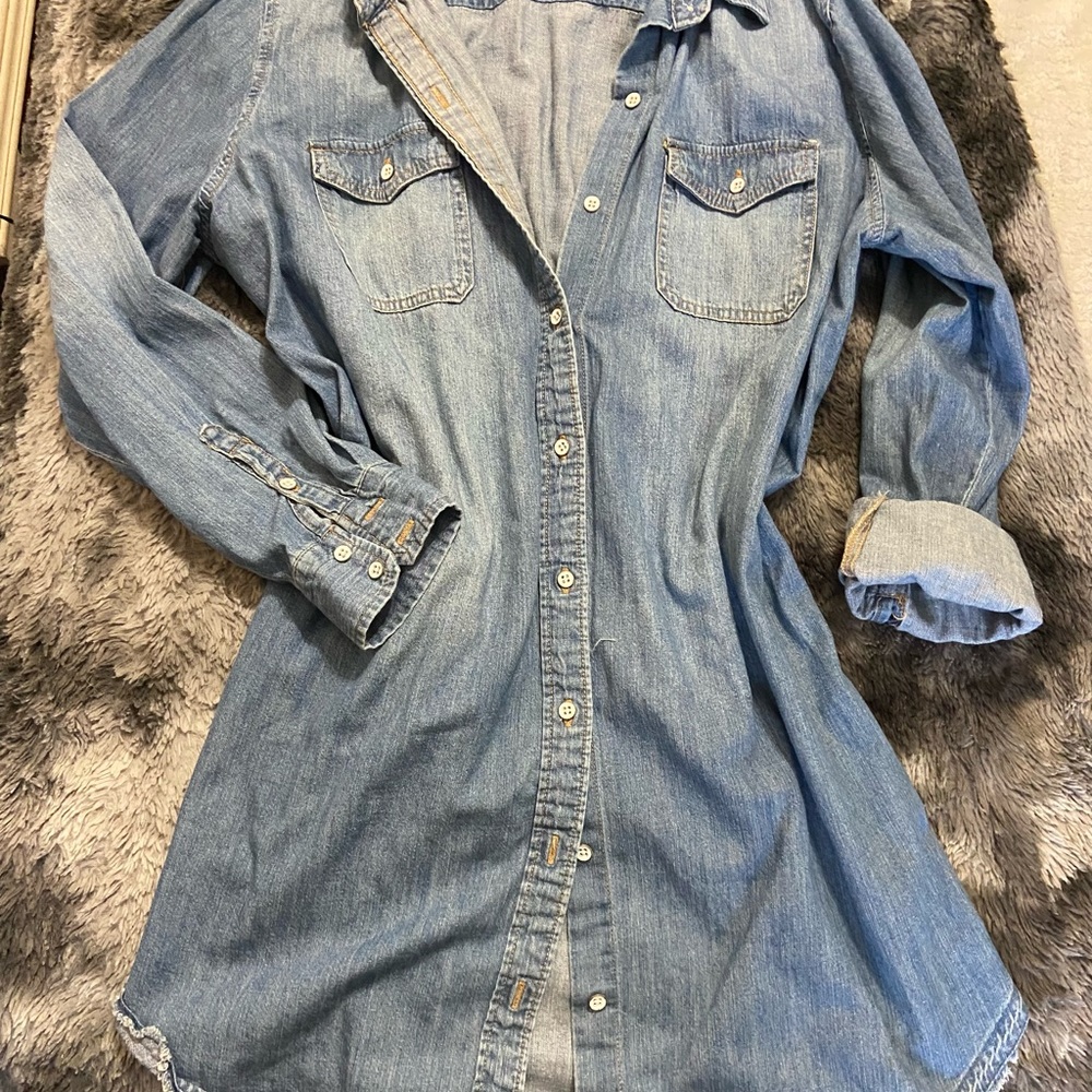 Long denim shirt/dress/beach cover L Universal Threads